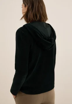 Cordjacke mit Kapuze