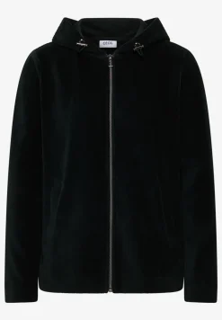 Cordjacke mit Kapuze