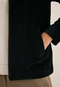 Cordjacke mit Kapuze