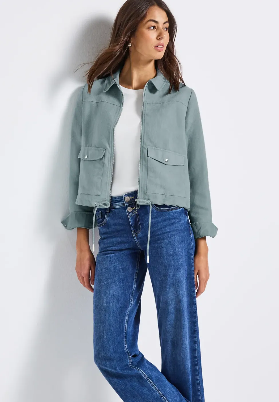 Cordjacke mit Zipper