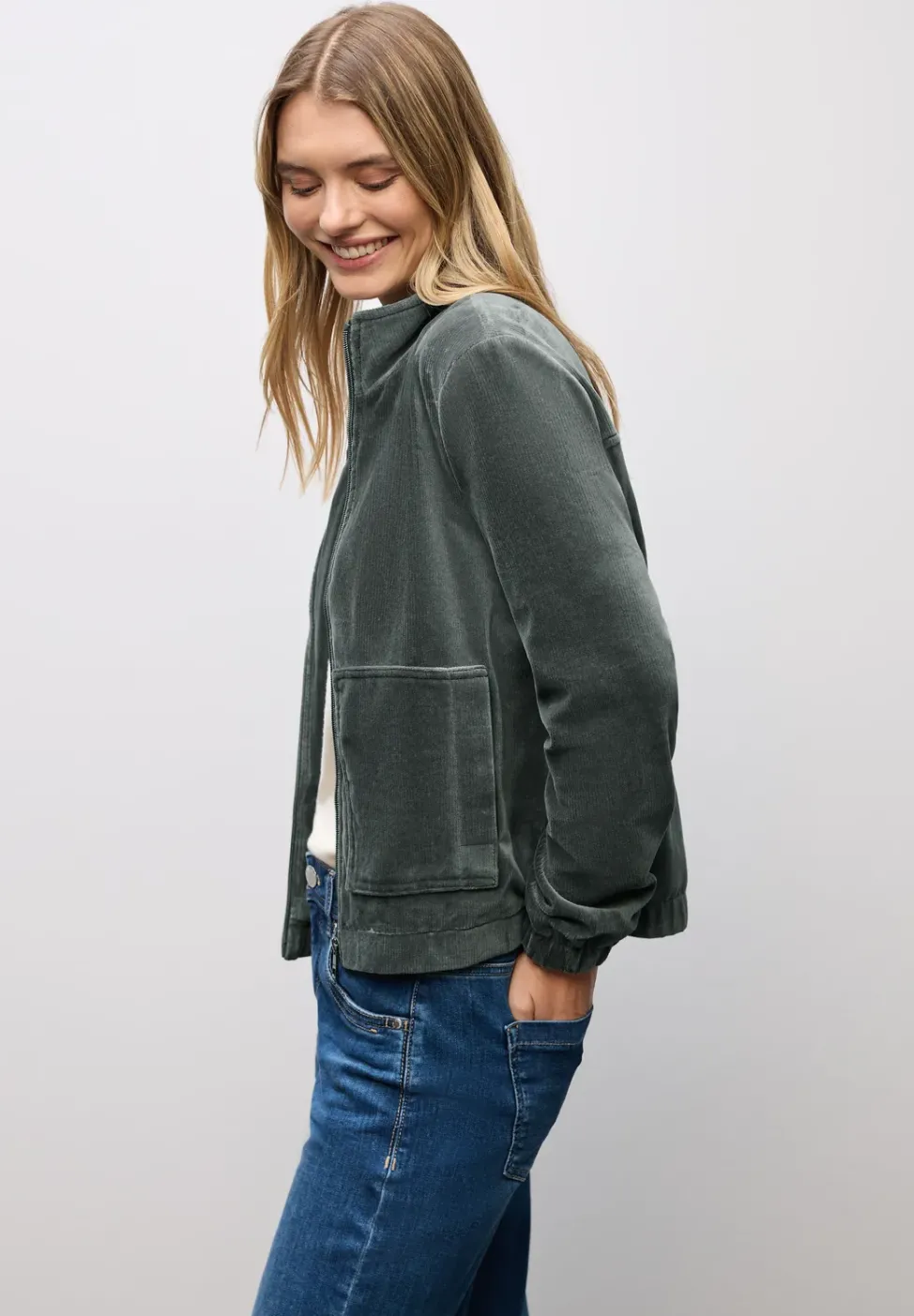 Cordjacke mit Zipper