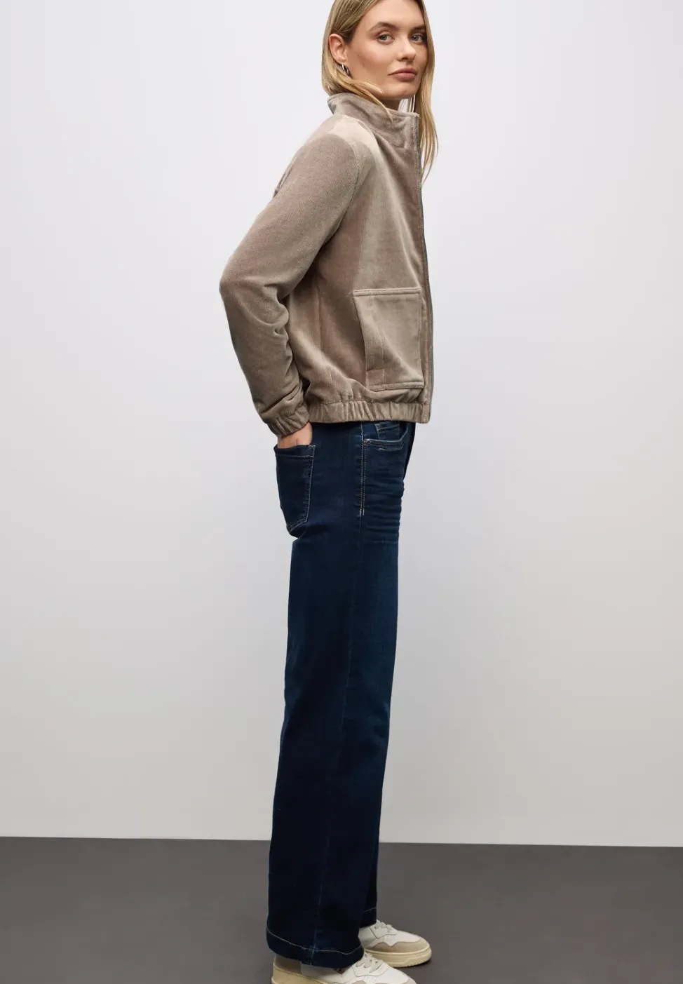 Cordjacke mit Zipper