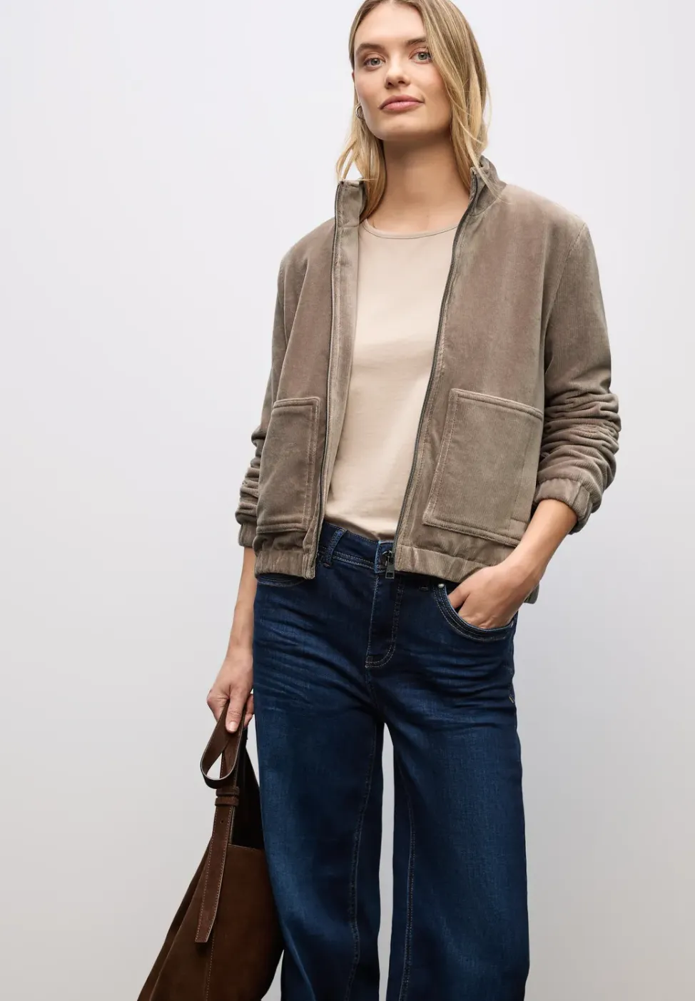 Cordjacke mit Zipper