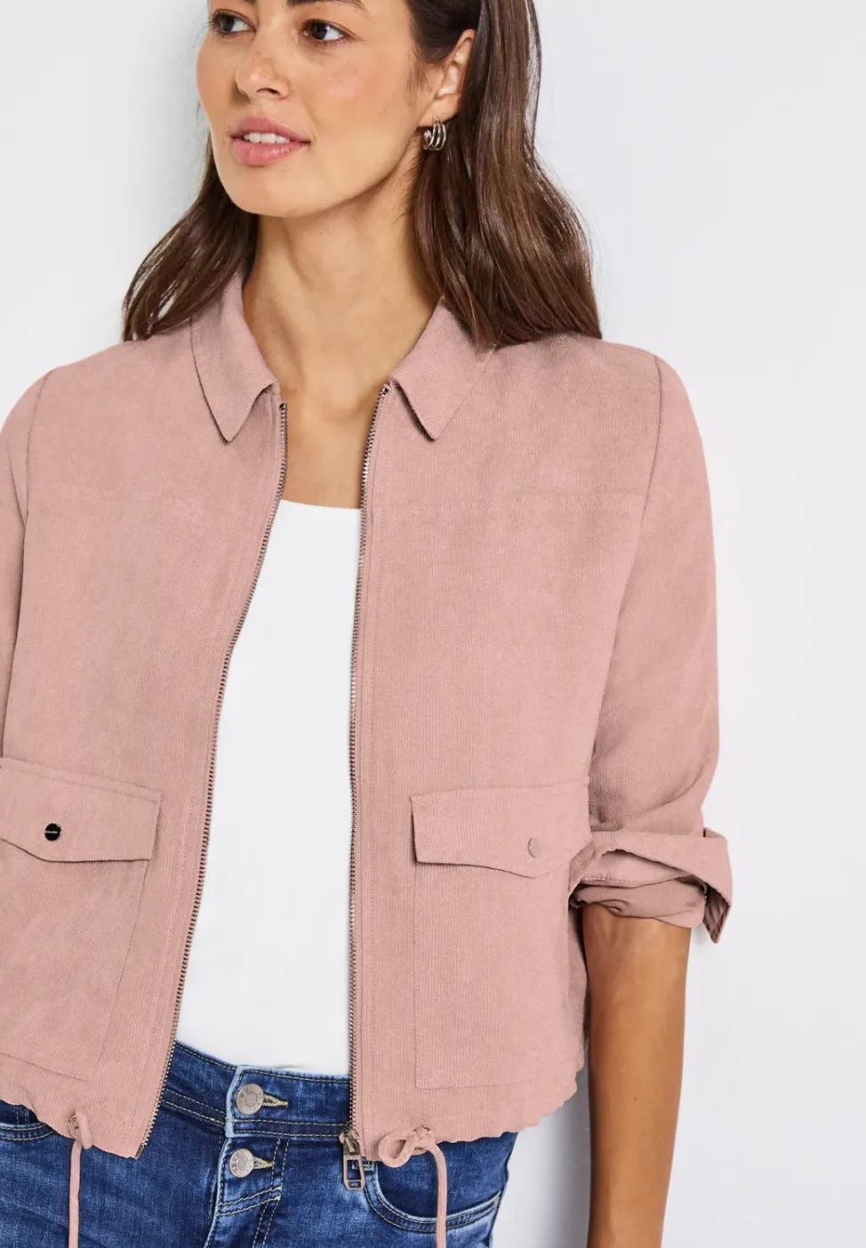 Cordjacke mit Zipper