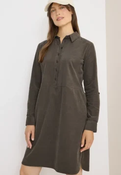 Cordkleid in Unifarbe