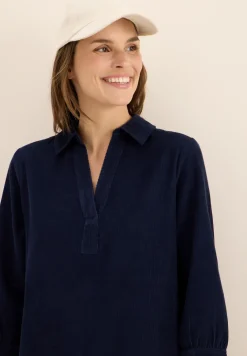 Cordkleid in Unifarbe