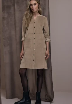 Cordkleid in Unifarbe