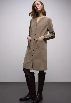 Cordkleid in Unifarbe