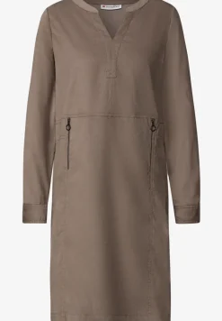 Cordkleid mit Split Neck