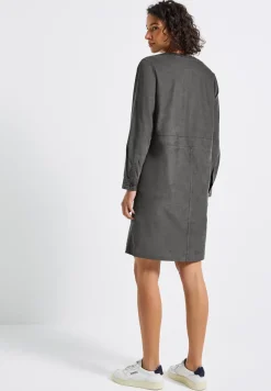Cordkleid mit Split Neck