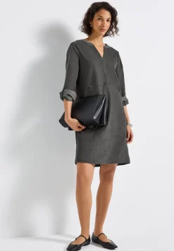 Cordkleid mit Split Neck