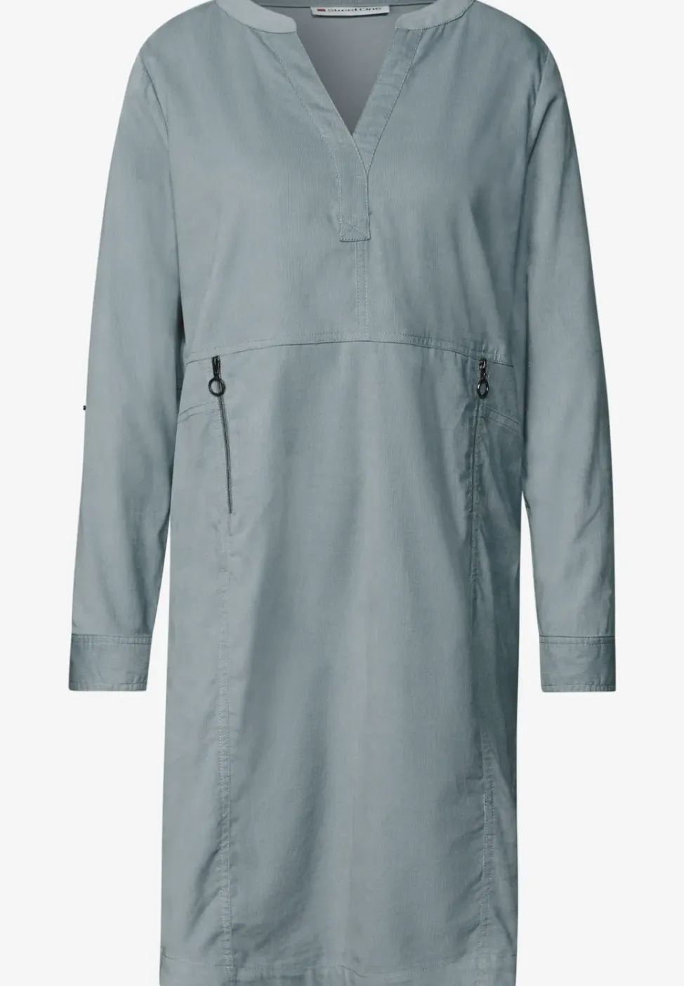 Cordkleid mit Split Neck