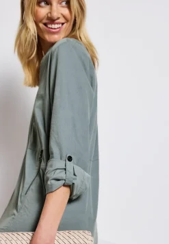 Cordkleid mit Split Neck