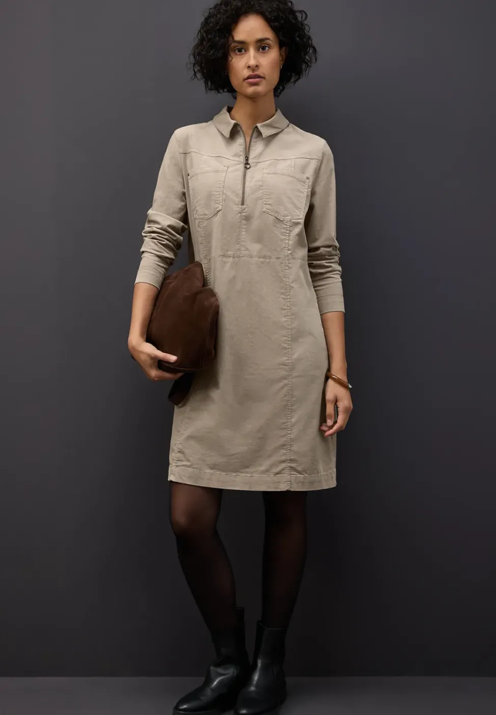Cordkleid mit Zipper
