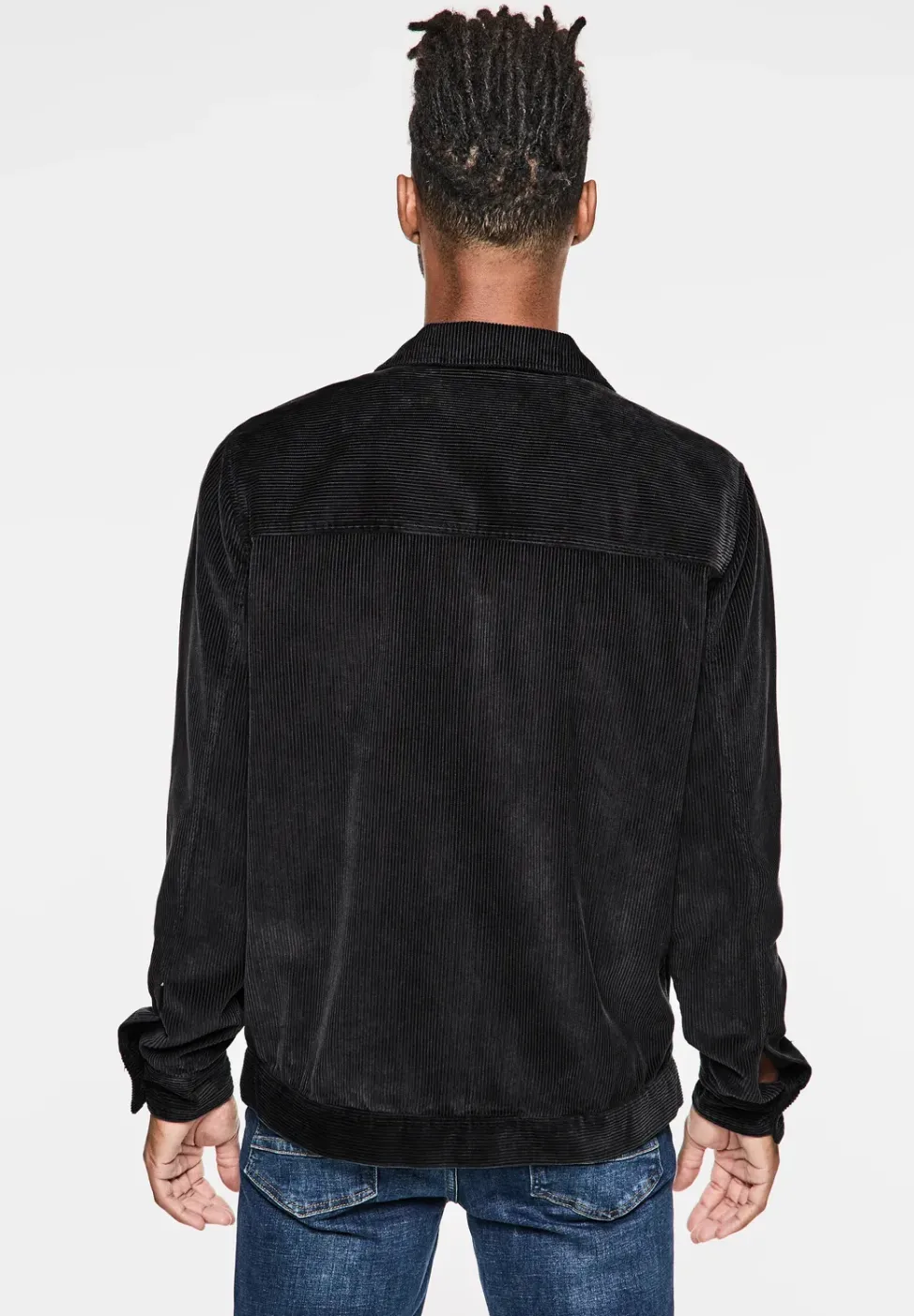 Cord-Overshirt mit Zipper