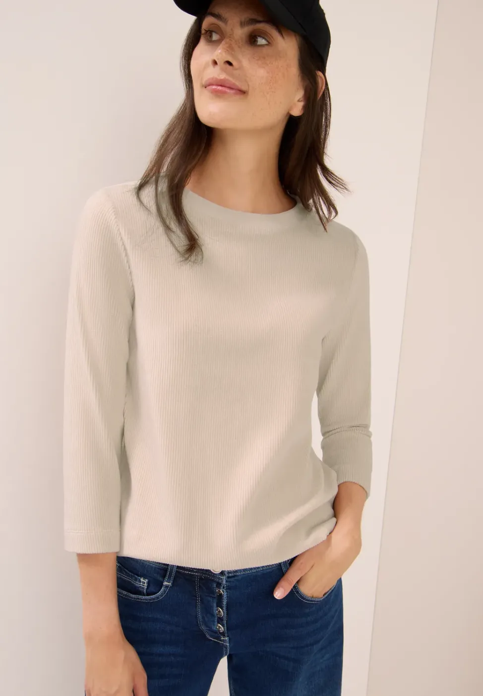 Cordshirt in Unifarbe