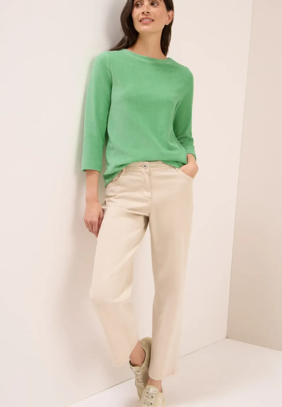 Cordshirt in Unifarbe