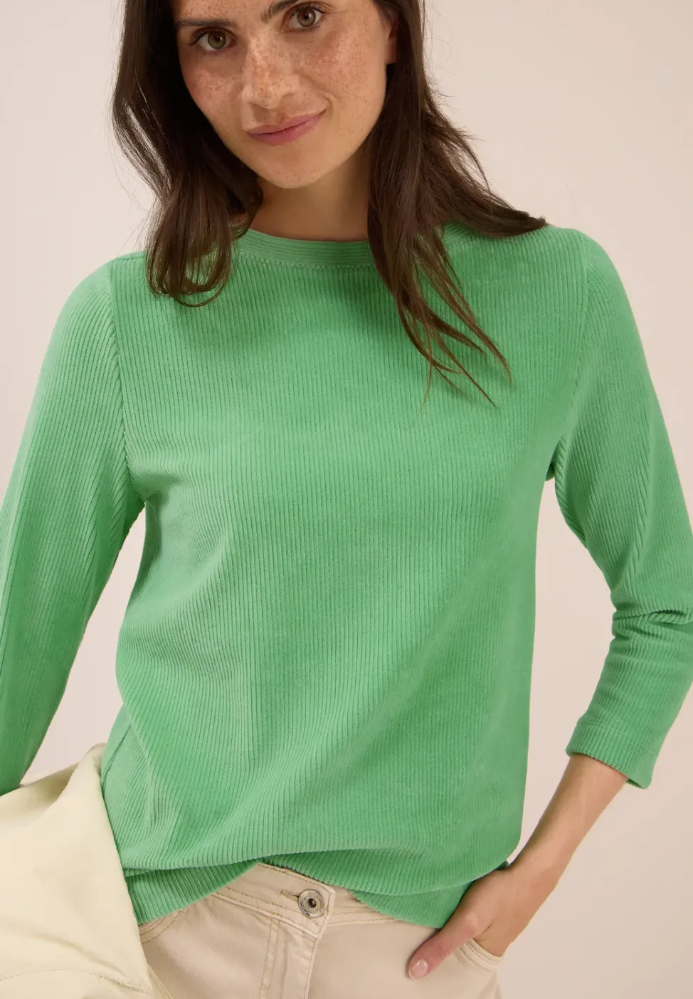 Cordshirt in Unifarbe