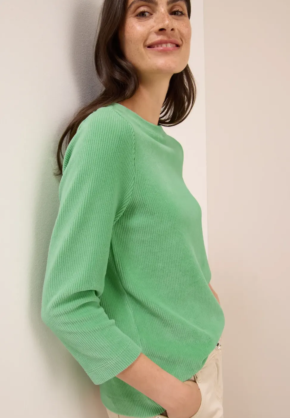 Cordshirt in Unifarbe