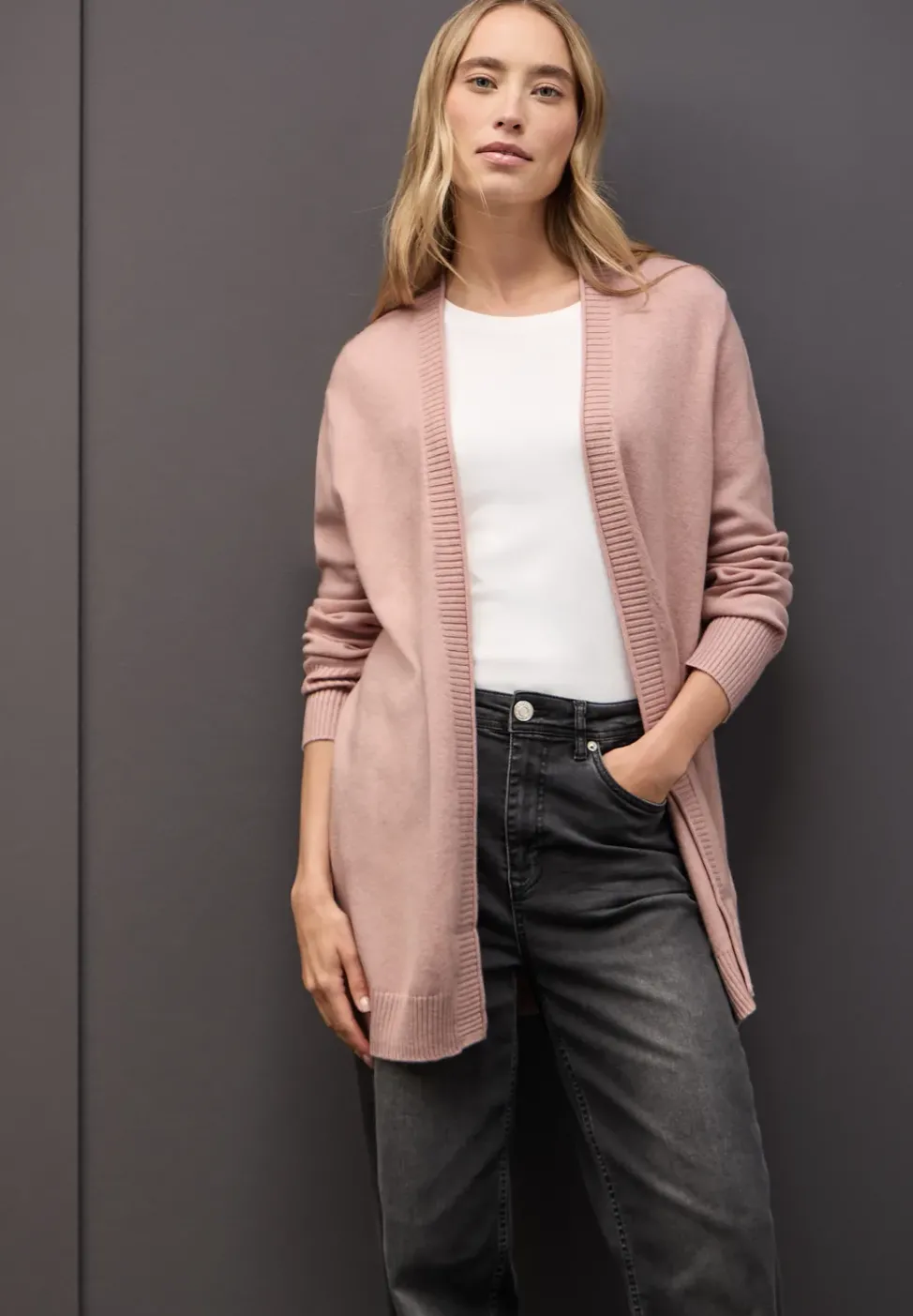 Cosy Cardigan mit Rollkante
