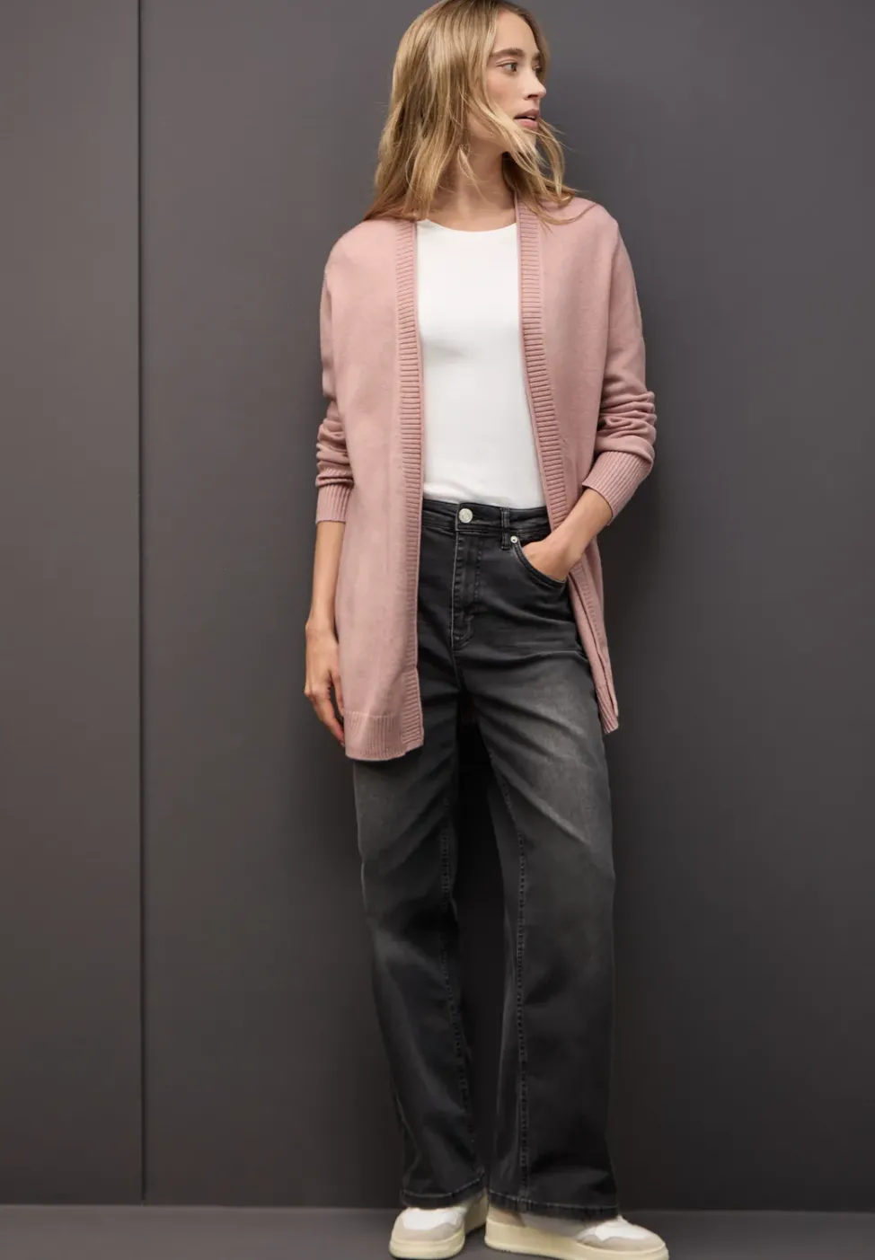 Cosy Cardigan mit Rollkante