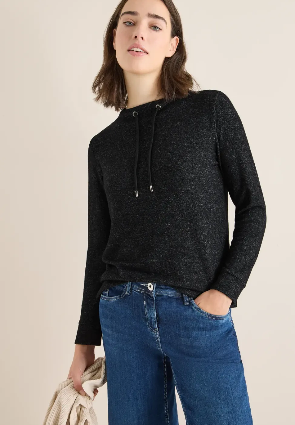 Cosy Melange Langarmshirt