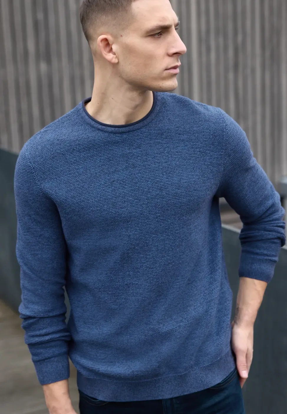 Crewneck Strukturpullover