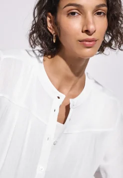 Crinkle-Bluse mit Raffung