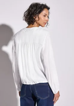 Crinkle-Bluse mit Raffung