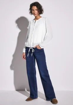 Crinkle-Bluse mit Raffung