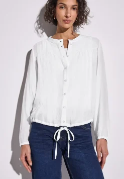 Crinkle-Bluse mit Raffung