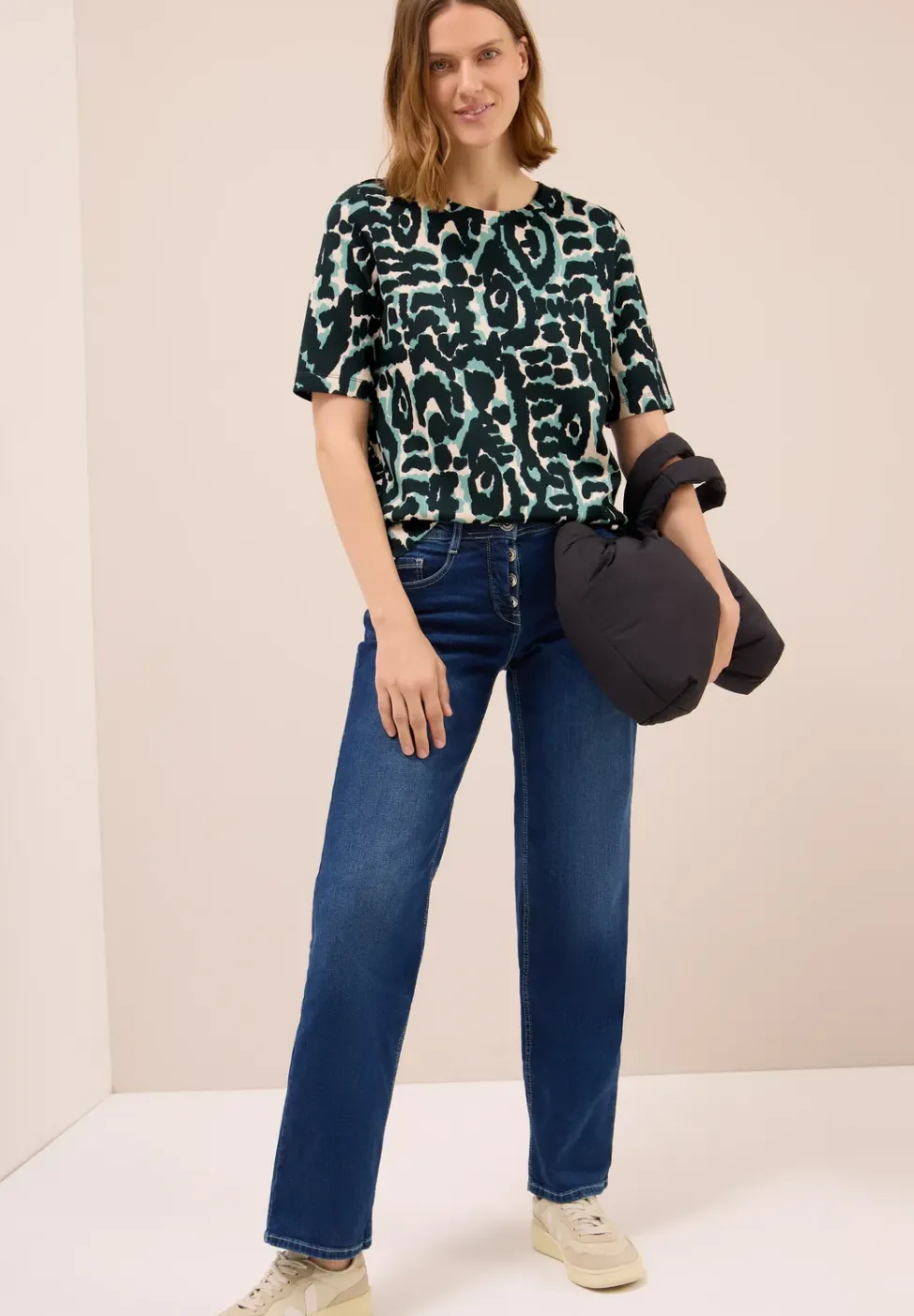 Cupro Touch Print-Shirt