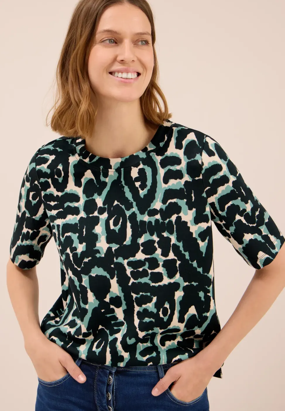 Cupro Touch Print-Shirt