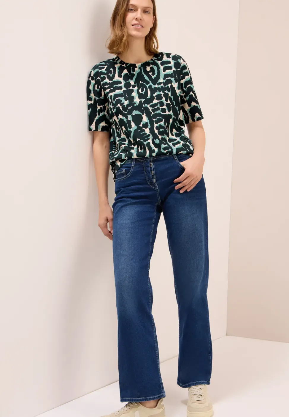 Cupro Touch Print-Shirt