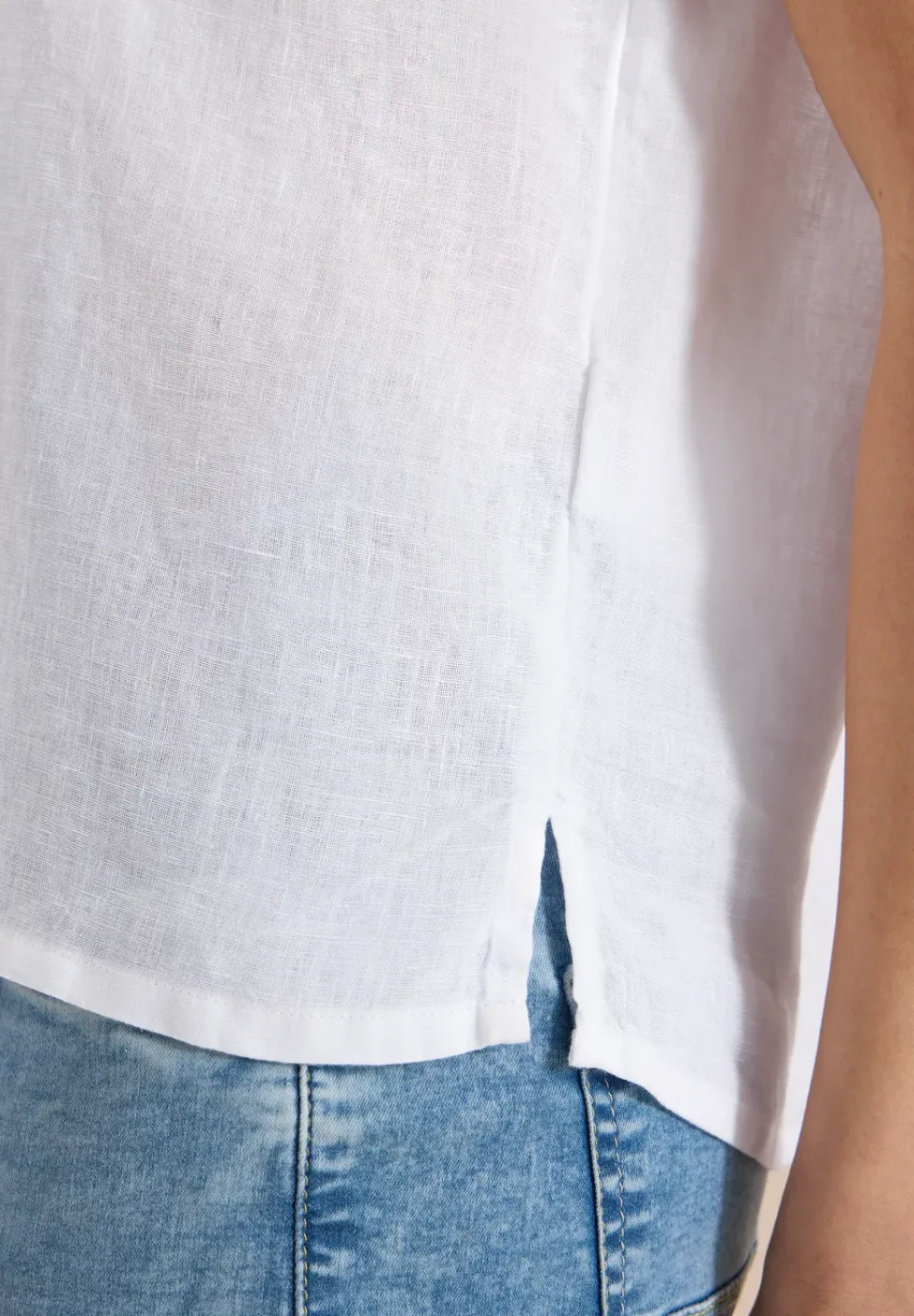 Dropped Shoulder Bluse aus Leinen
