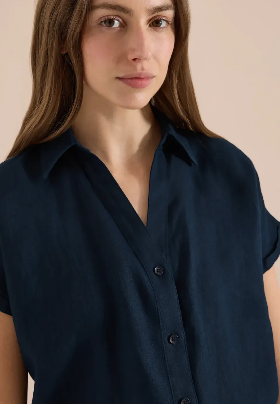 Dropped Shoulder Bluse aus Leinen