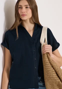 Dropped Shoulder Bluse aus Leinen