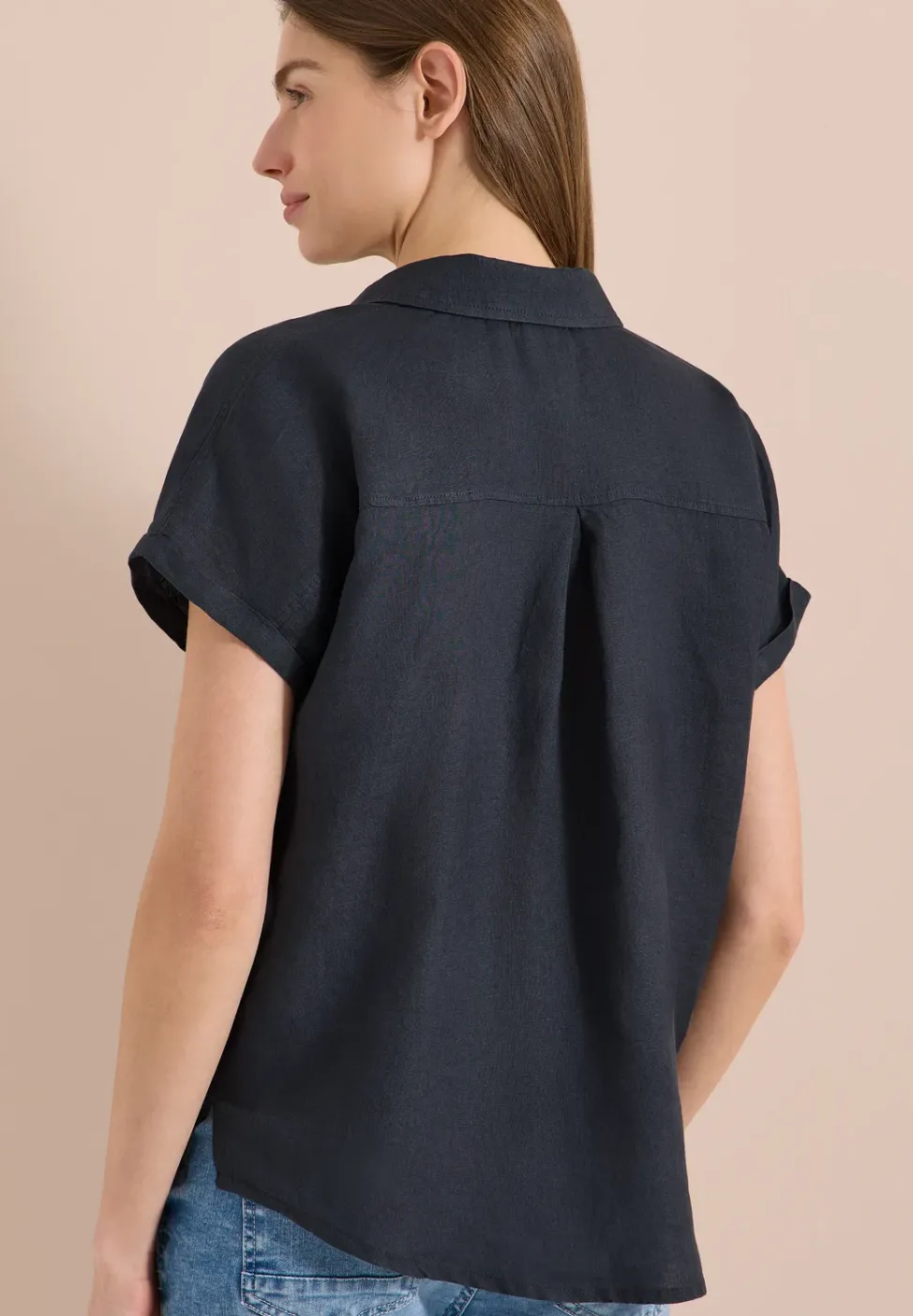 Dropped Shoulder Bluse aus Leinen