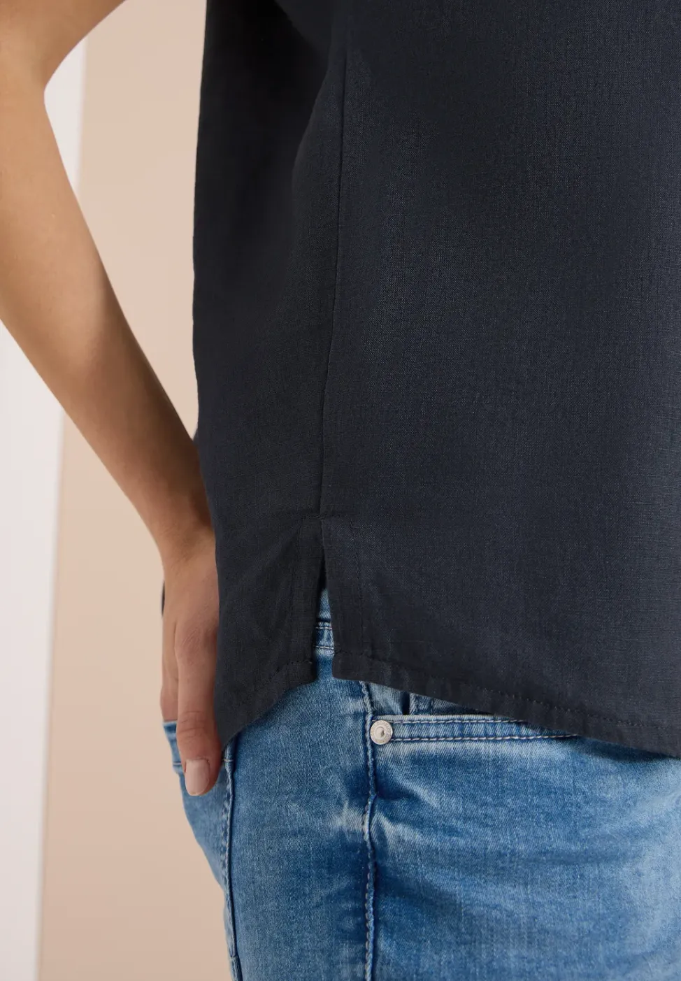 Dropped Shoulder Bluse aus Leinen