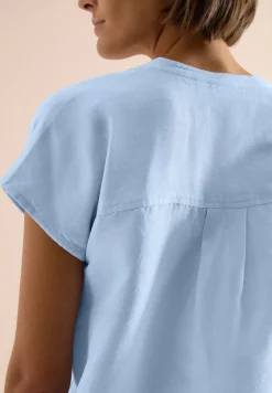 Dropped Shoulder Bluse aus Leinenmix