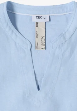 Dropped Shoulder Bluse aus Leinenmix