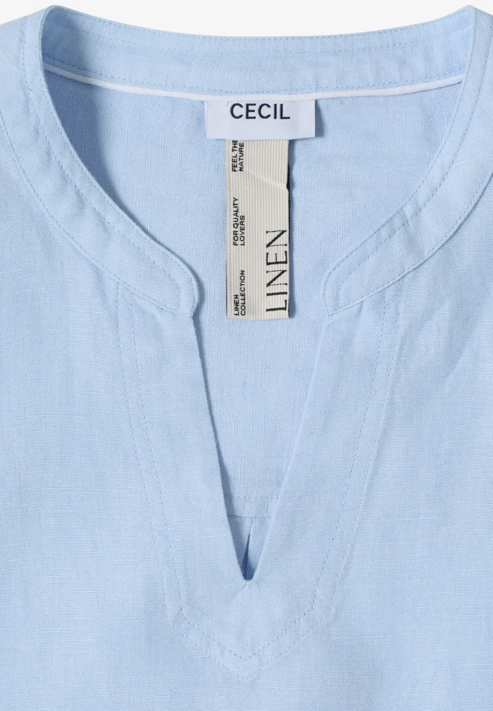 Dropped Shoulder Bluse aus Leinenmix