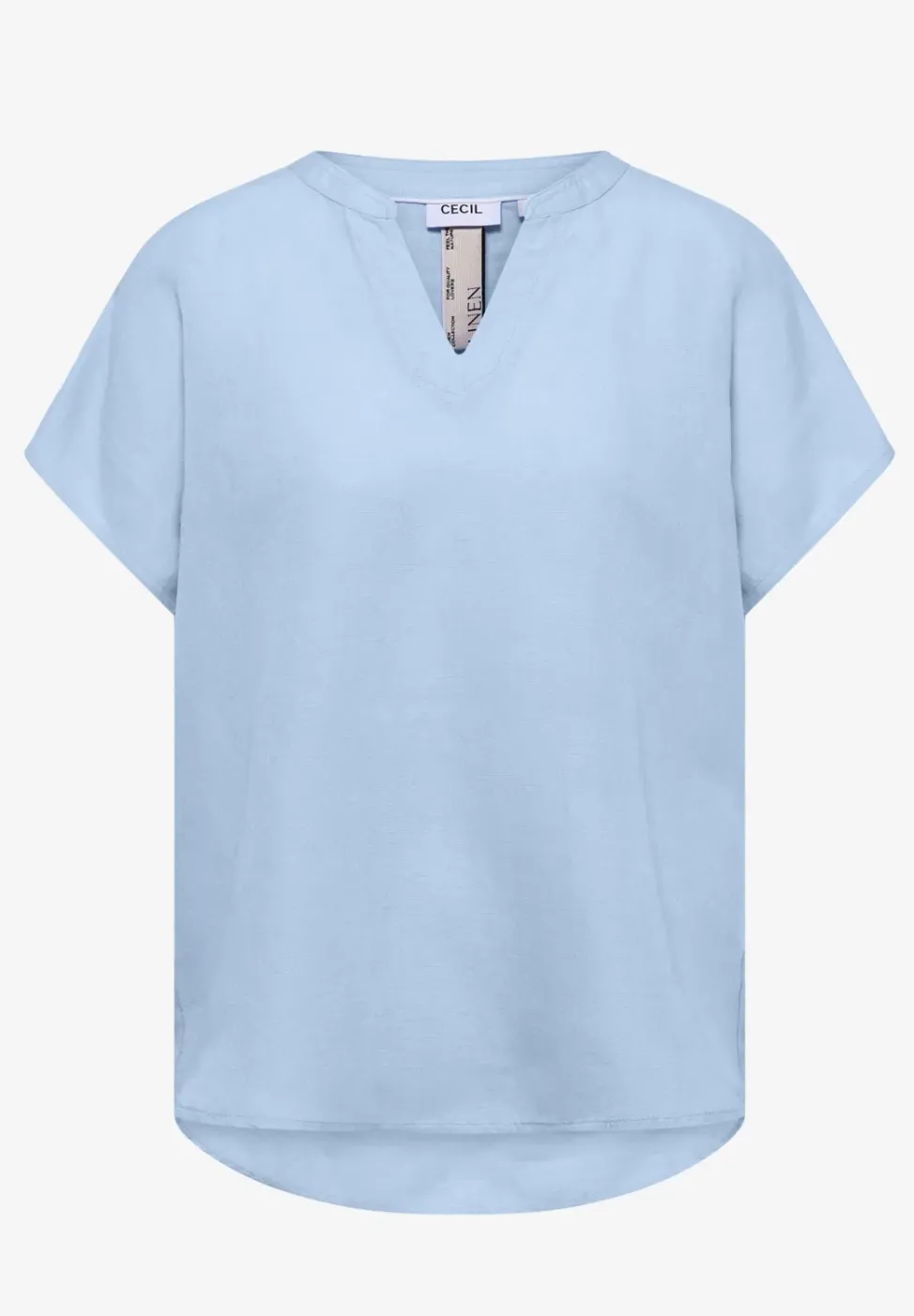 Dropped Shoulder Bluse aus Leinenmix