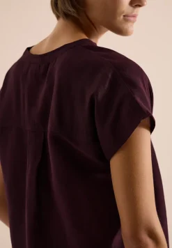 Dropped Shoulder Bluse aus Leinenmix
