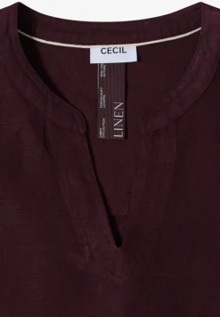 Dropped Shoulder Bluse aus Leinenmix