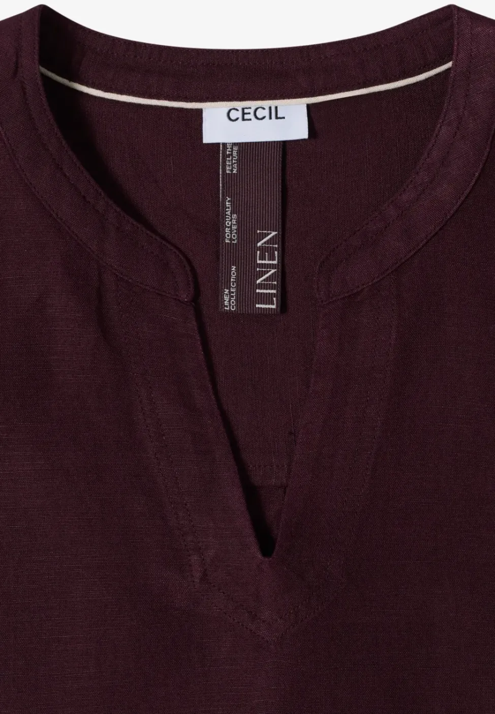 Dropped Shoulder Bluse aus Leinenmix