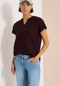 Dropped Shoulder Bluse aus Leinenmix