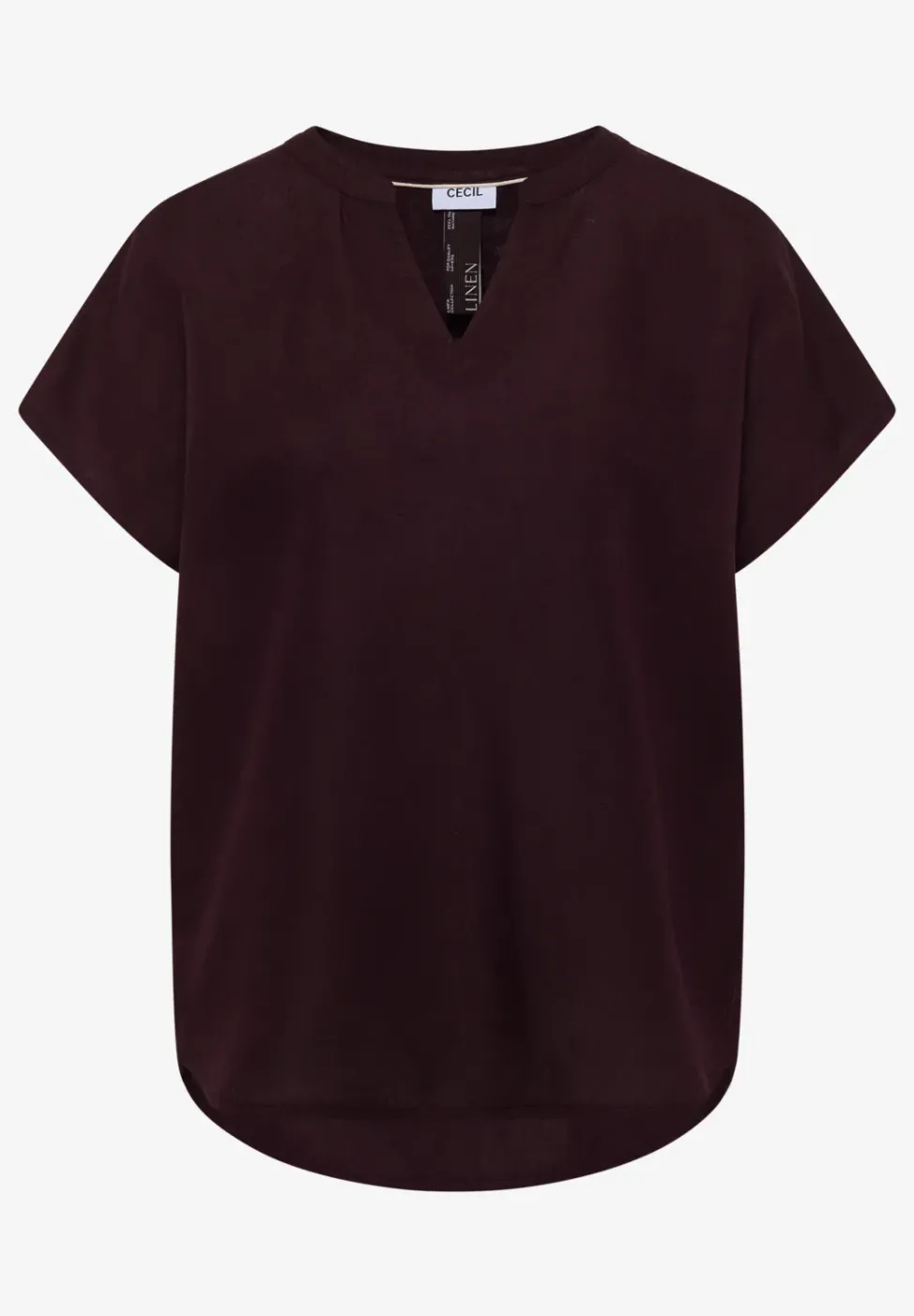 Dropped Shoulder Bluse aus Leinenmix