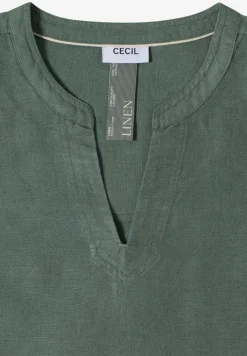 Dropped Shoulder Bluse aus Leinenmix
