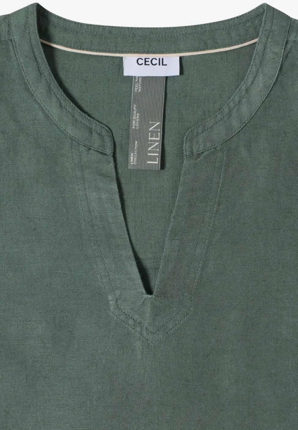 Dropped Shoulder Bluse aus Leinenmix